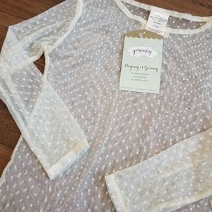 Persnickety lace mesh swiss dot layering shirt 6